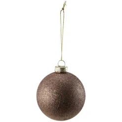 Julekule glitter 4 pack brun