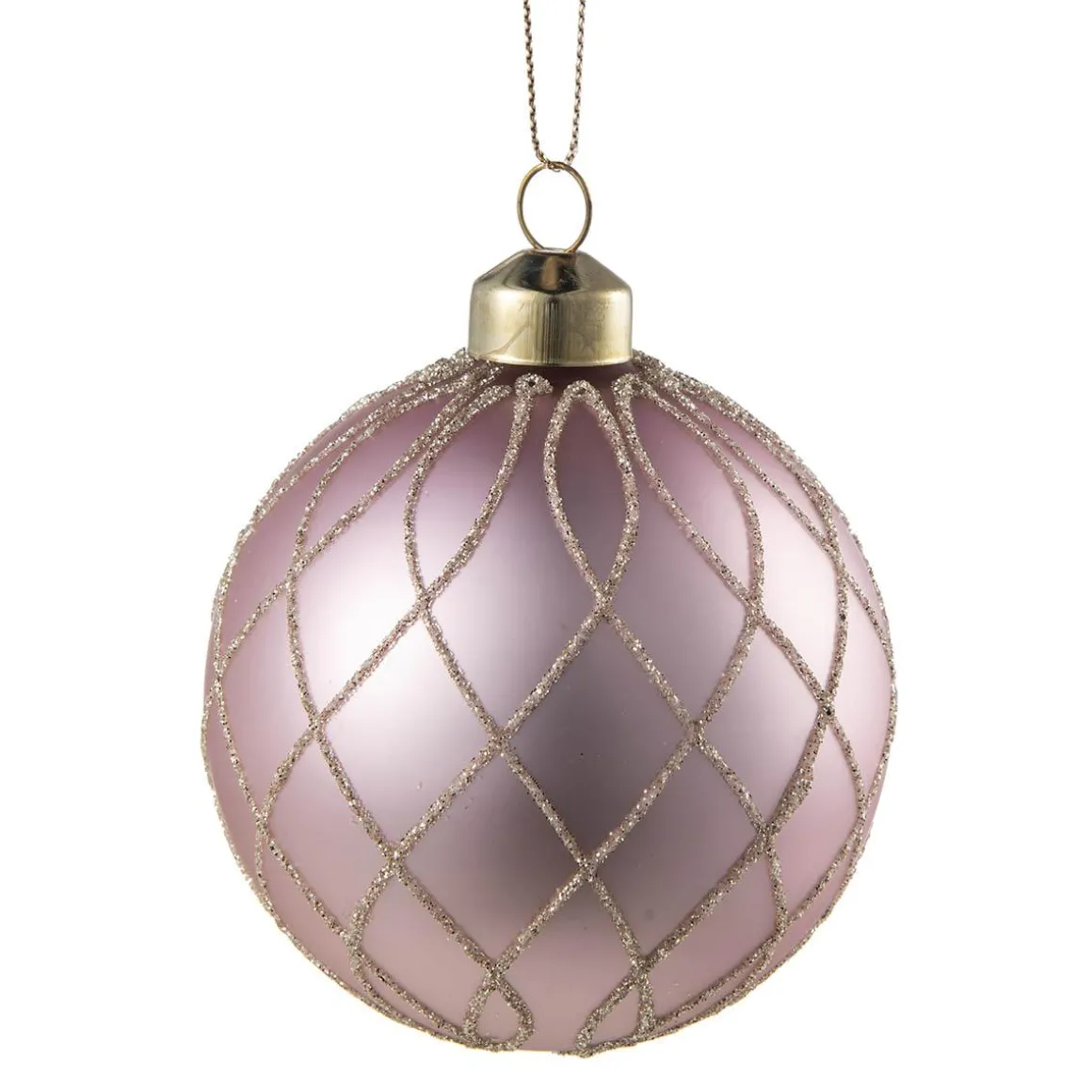 Julekule sparkle rosa
