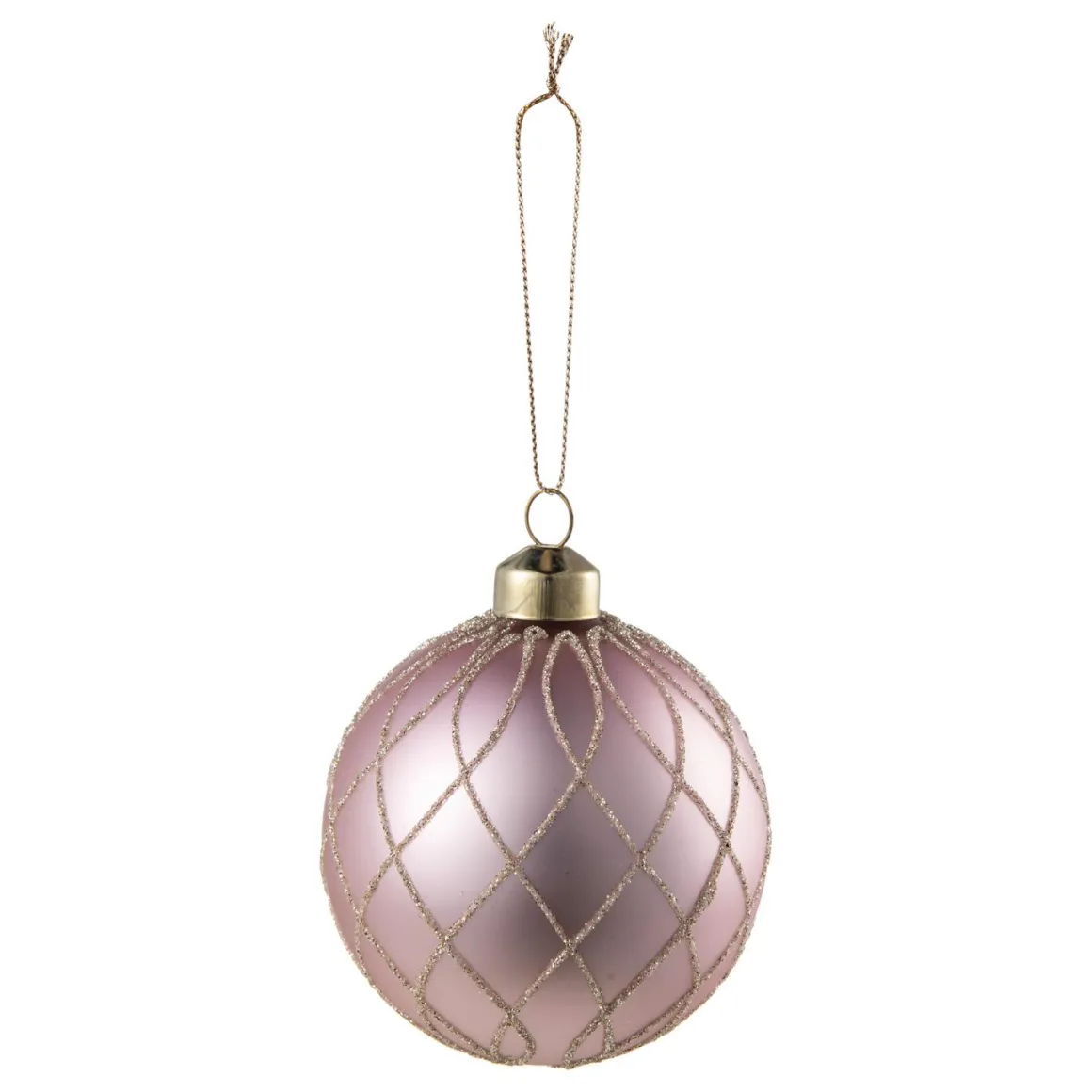 Julekule sparkle rosa