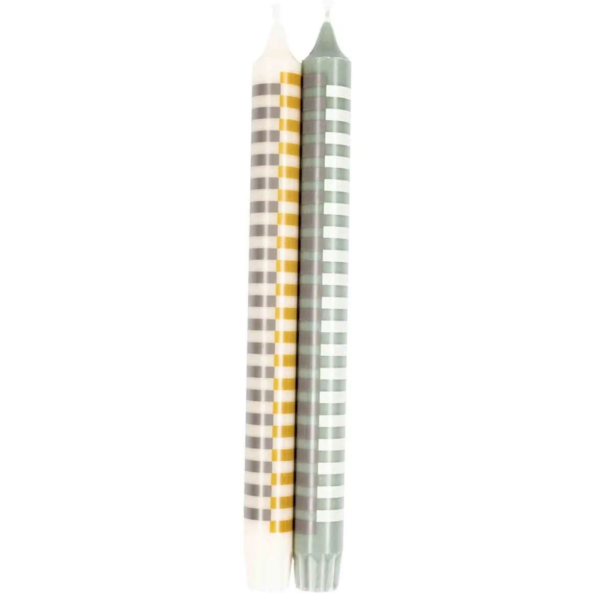 Kronelys 100% stearin, 2 pk Stripe