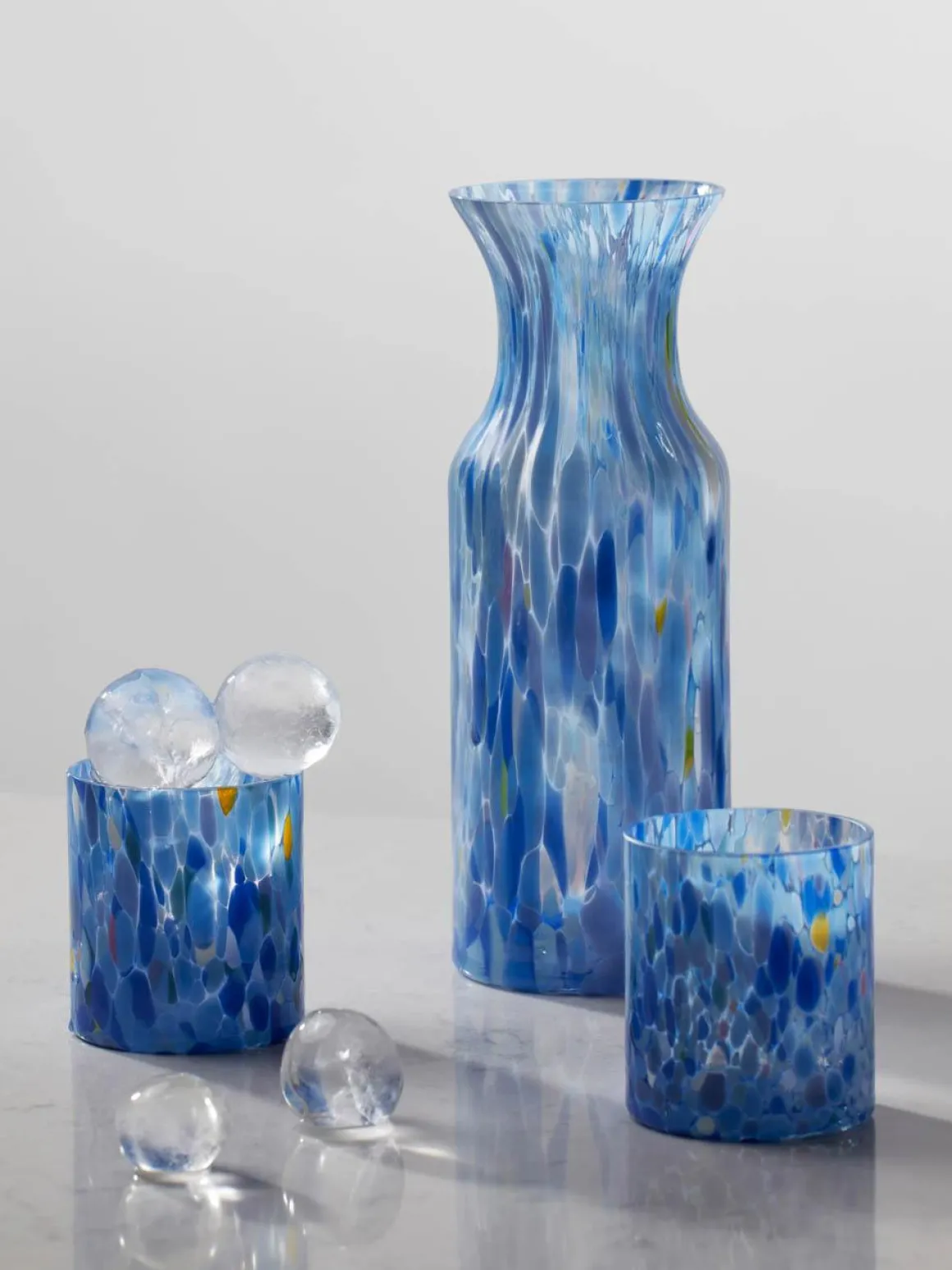 Magnor - Swirl drikkeglass/lykt blå