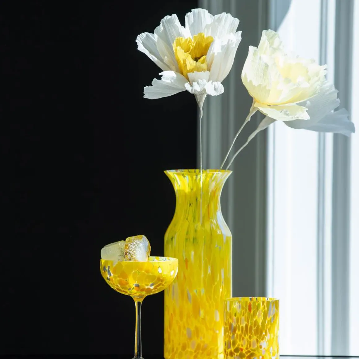 Magnor - Swirl karaffel/vase gul