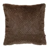 Putetrekk Faux fur grafisk 48x48cm brun