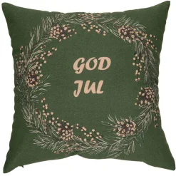 Putetrekk God Jul krans 48x48 cm grønn