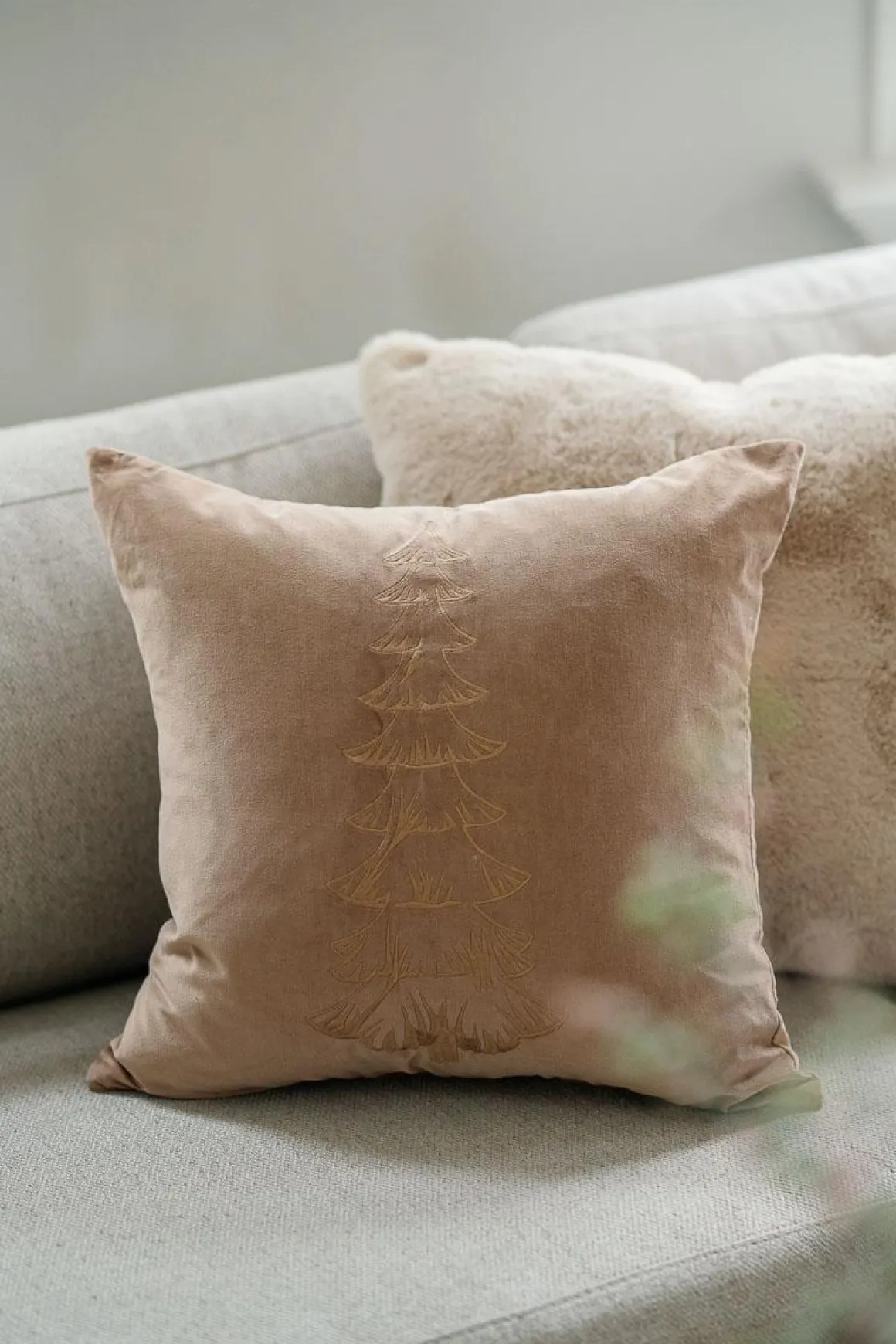 Putetrekk juletre beige