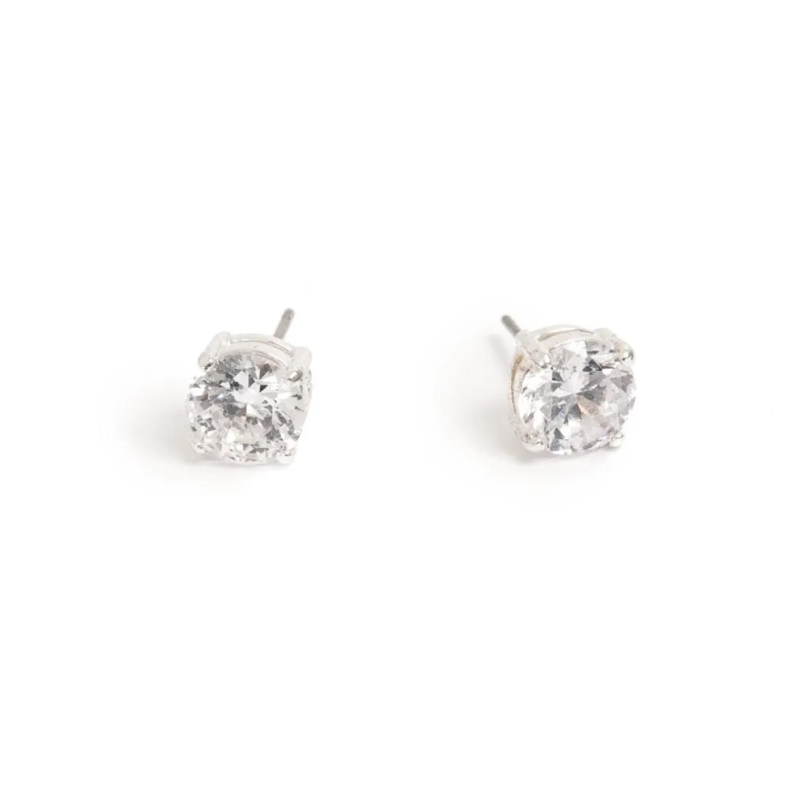 Øredobber, Cubic Zirconia, 8 mm, Sølv