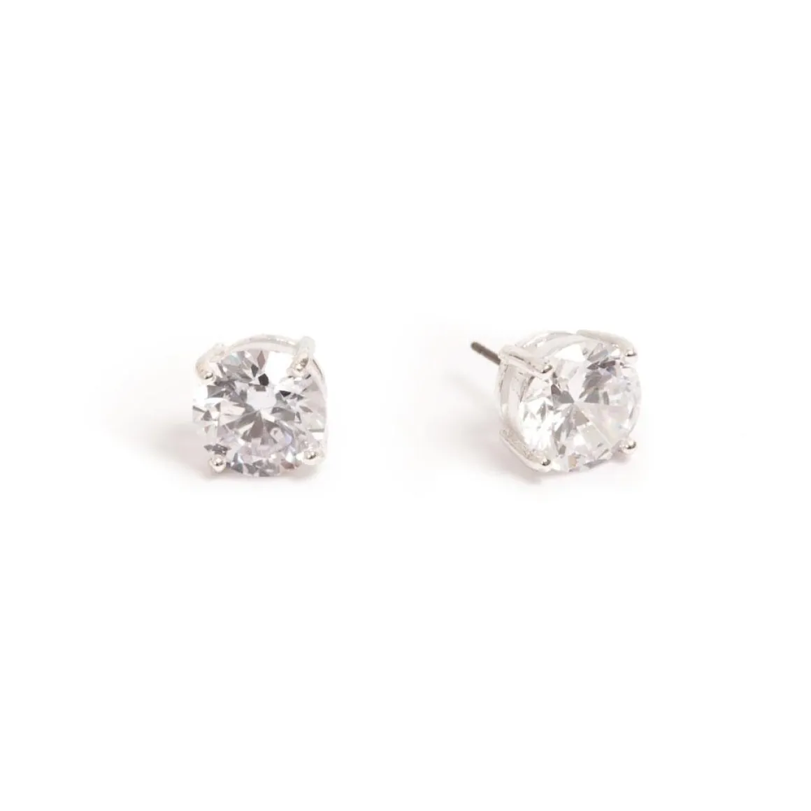 Øredobber, Cubic Zirconia, 10 mm, Sølv