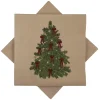 Serviett Juletre sløyfer beige