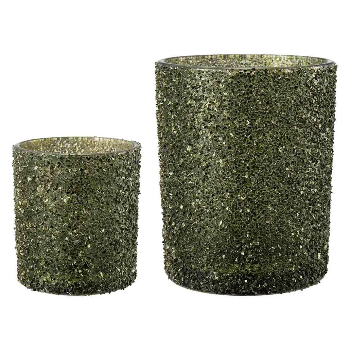 Telysholder Glitter Grønn 12,5cm
